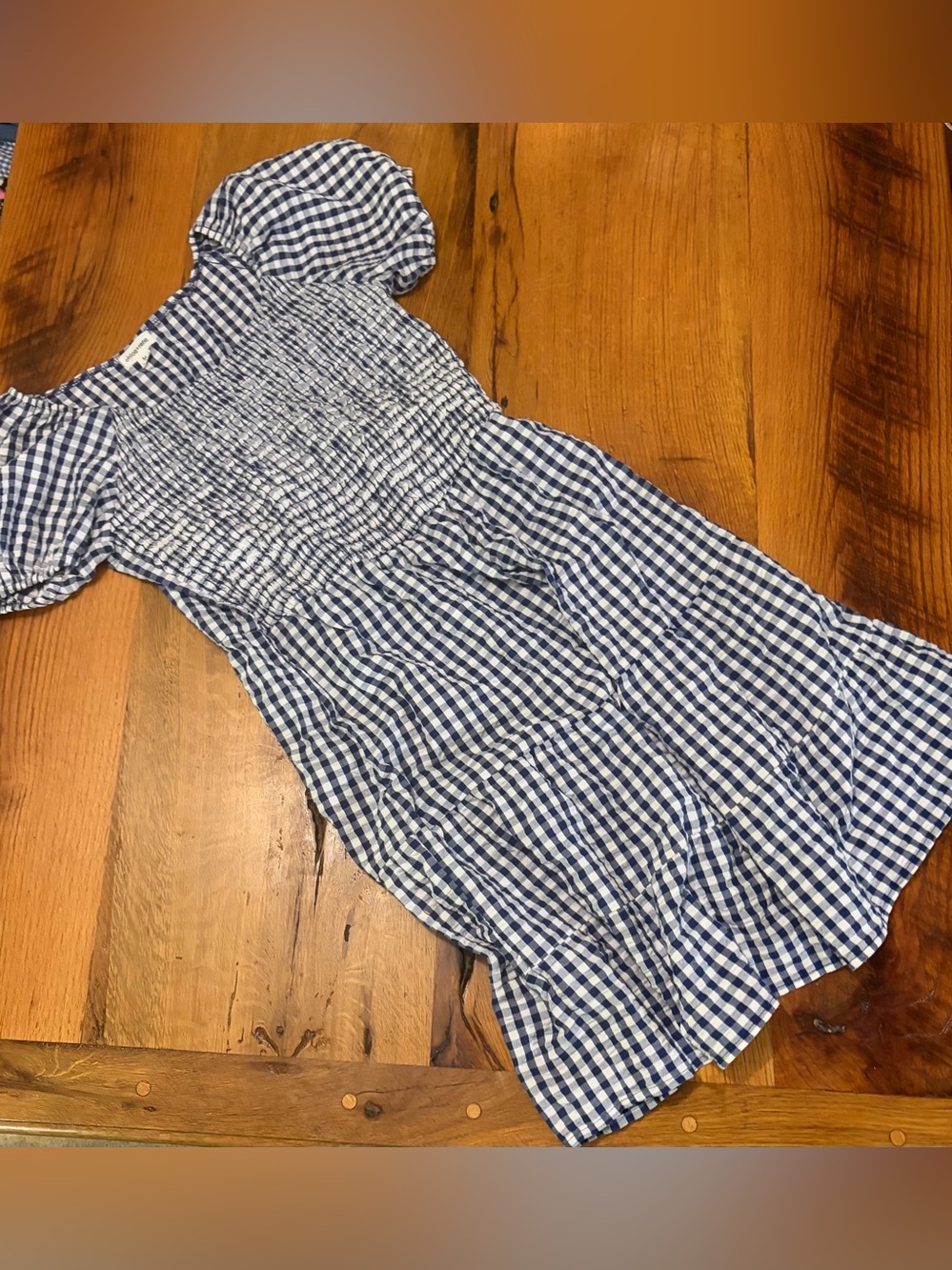 Chloe + Rene Gingham Dress in Blue & White, Size Medium